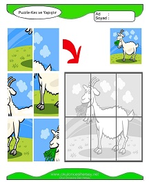 Puzzle Kes Yapıştır Çalışma Sayfaları